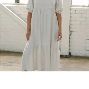 Elegant Cream Midi Dress